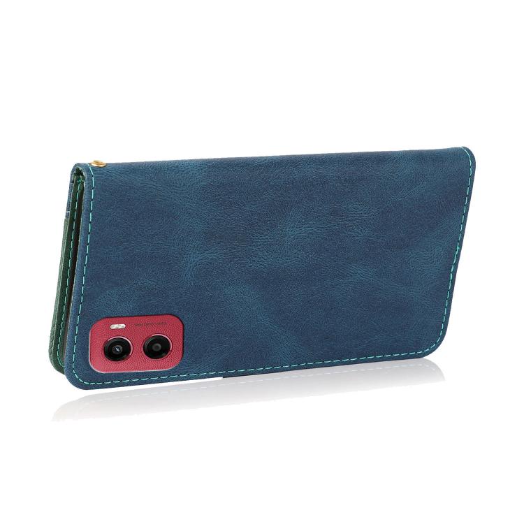 For Motorola Moto G05 Dual-color Stitching Leather Phone Case