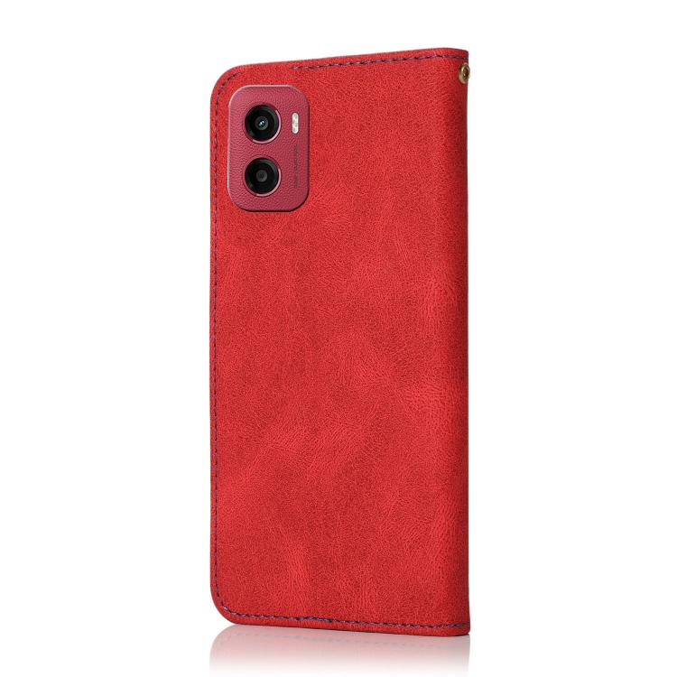 For Motorola Moto G05 Dual-color Stitching Leather Phone Case