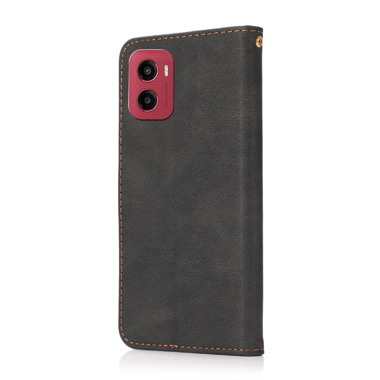 For Motorola Moto G05 Dual-color Stitching Leather Phone Case