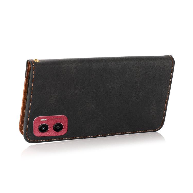 For Motorola Moto G05 Dual-color Stitching Leather Phone Case