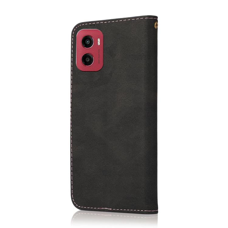 For Motorola Moto G05 Dual-color Stitching Leather Phone Case