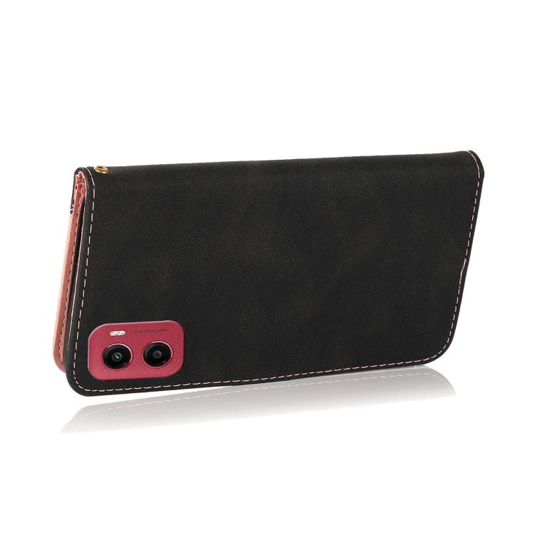 For Motorola Moto G05 Dual-color Stitching Leather Phone Case