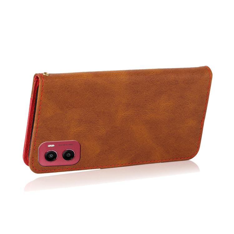 For Motorola Moto G05 Dual-color Stitching Leather Phone Case