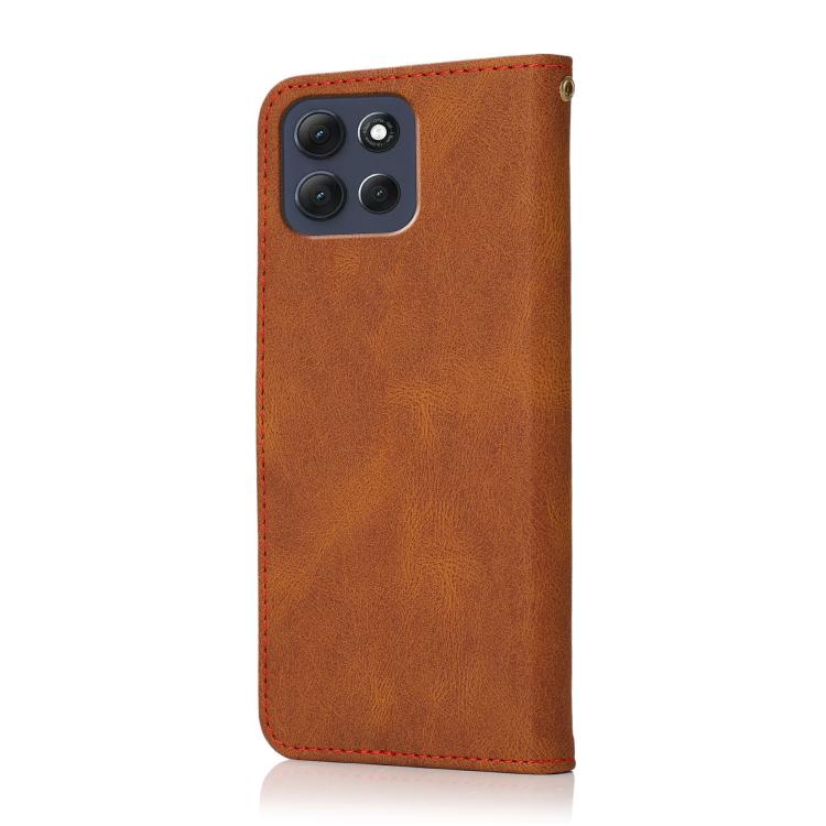 For Motorola Moto G86 5G Dual-color Stitching Leather Phone Case