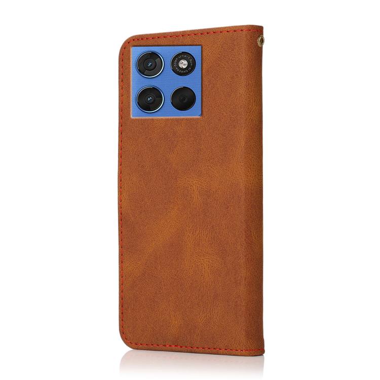 For Motorola Moto G57 5G Dual-color Stitching Leather Phone Case