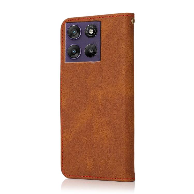 For Motorola Moto G67 Power 5G Dual-color Stitching Leather Phone Case