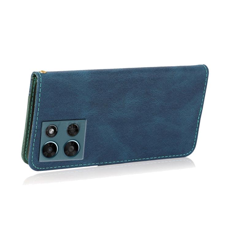 For Motorola Moto G Play 2025 Dual-color Stitching Leather Phone Case