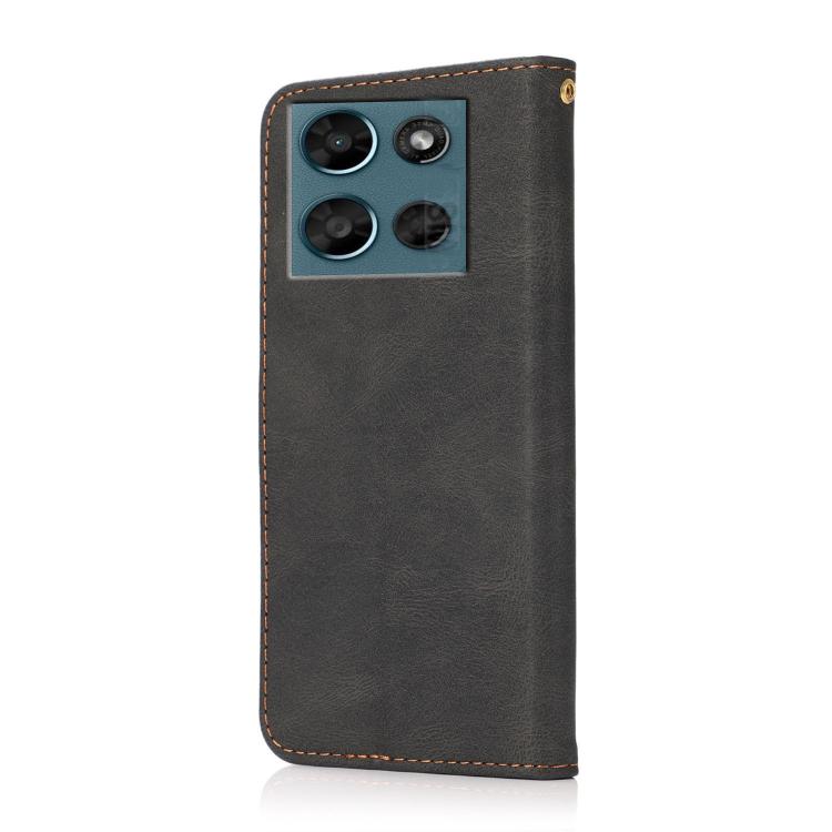 For Motorola Moto G Play 2025 Dual-color Stitching Leather Phone Case
