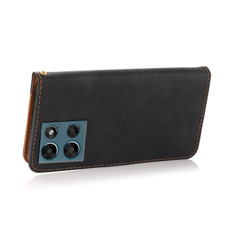 For Motorola Moto G Play 2025 Dual-color Stitching Leather Phone Case