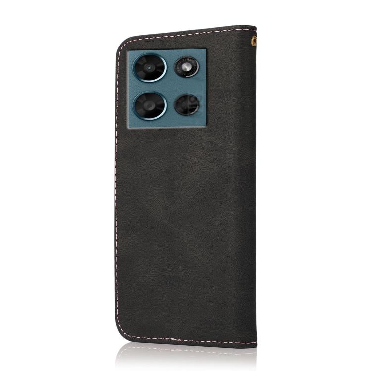 For Motorola Moto G Play 2025 Dual-color Stitching Leather Phone Case