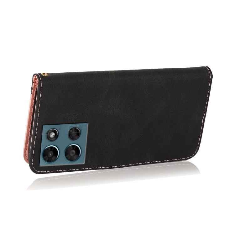 For Motorola Moto G Play 2025 Dual-color Stitching Leather Phone Case
