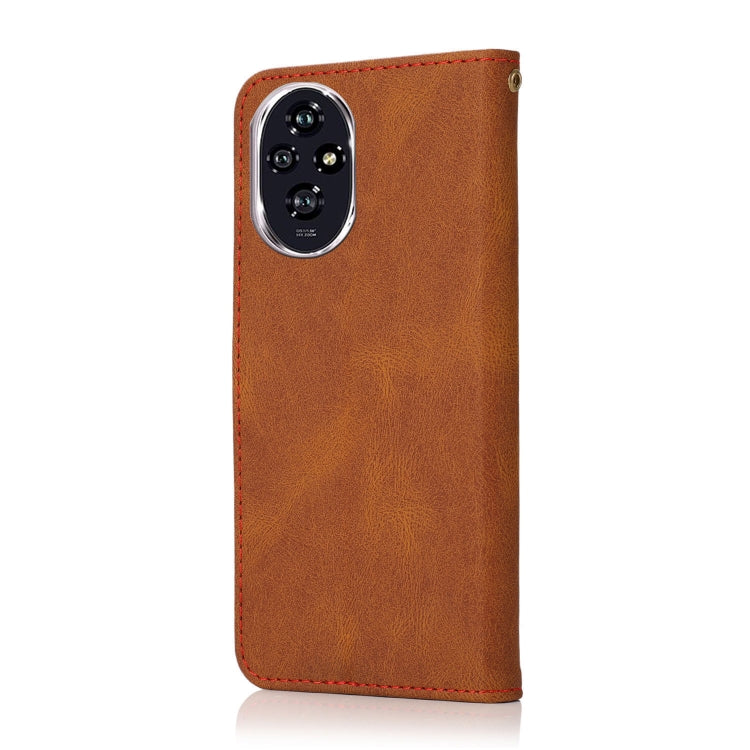 For Honor 200 Dual-color Stitching Leather Phone Case
