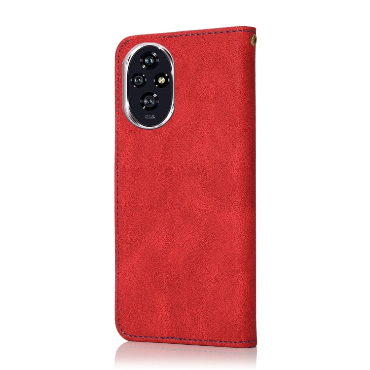For Honor 200 Pro Dual-color Stitching Leather Phone Case