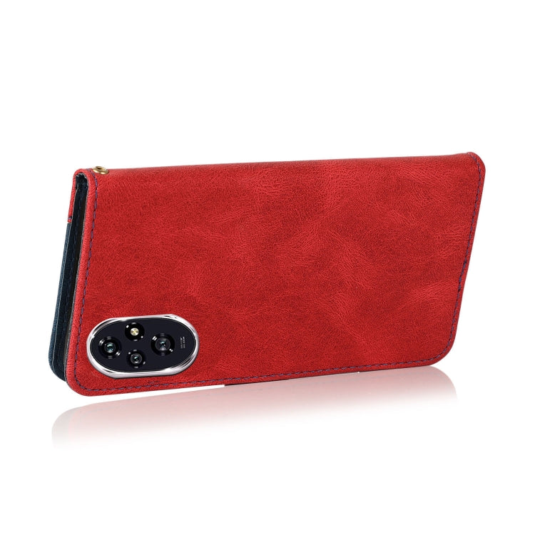 For Honor 200 Pro Dual-color Stitching Leather Phone Case