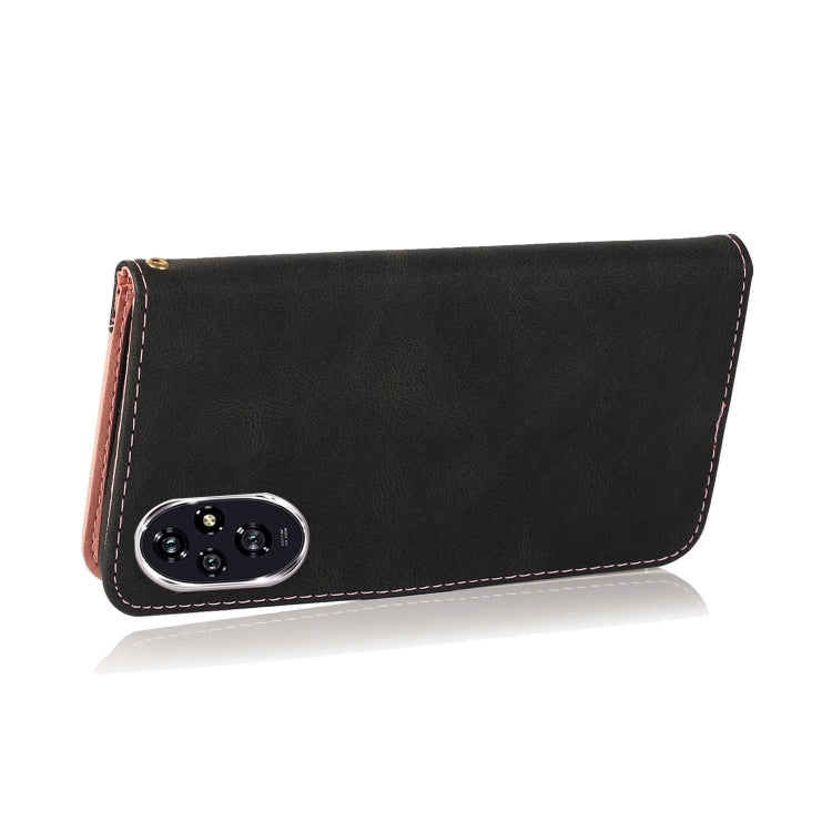 For Honor 200 Pro Dual-color Stitching Leather Phone Case