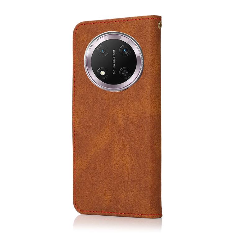 For Honor X9C Dual-color Stitching Leather Phone Case