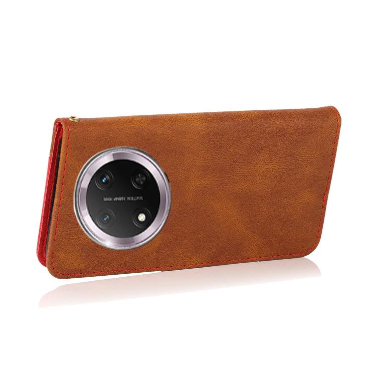 For Honor X9C Dual-color Stitching Leather Phone Case