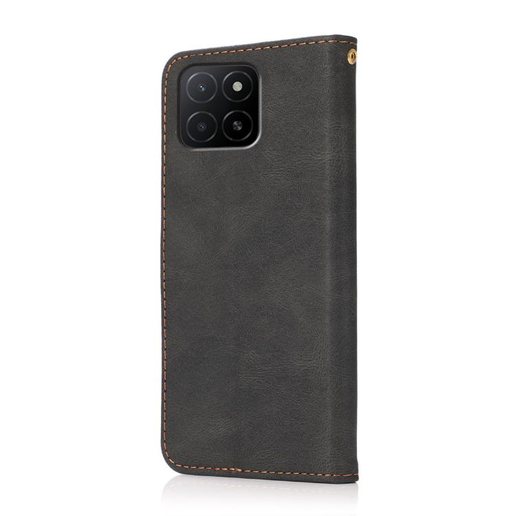 For Honor X5b Dual-color Stitching Leather Phone Case