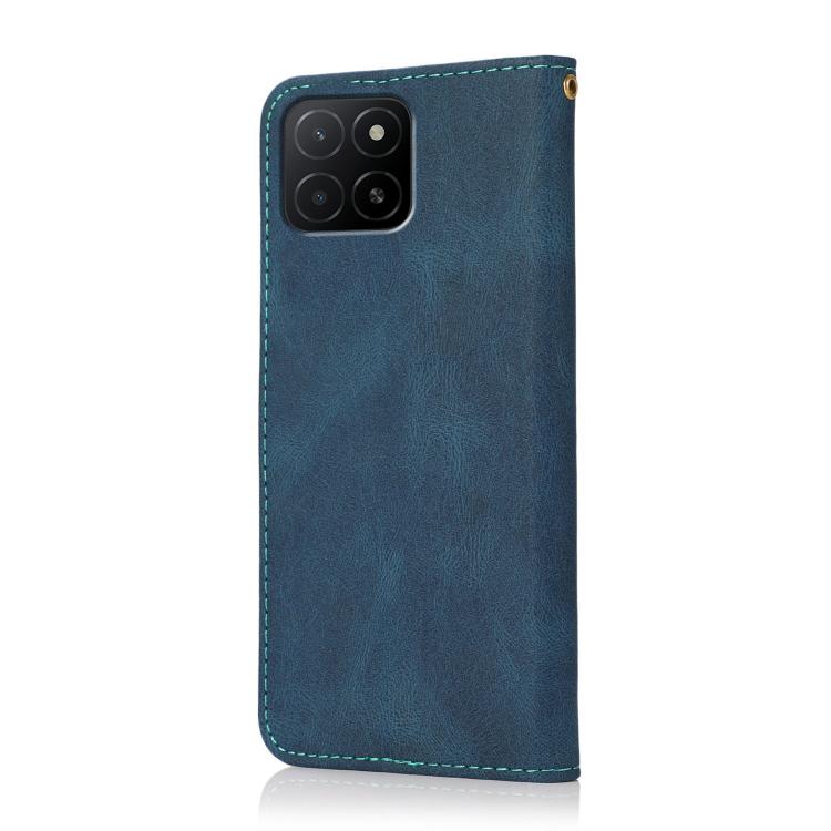 For Honor X5b Plus Dual-color Stitching Leather Phone Case