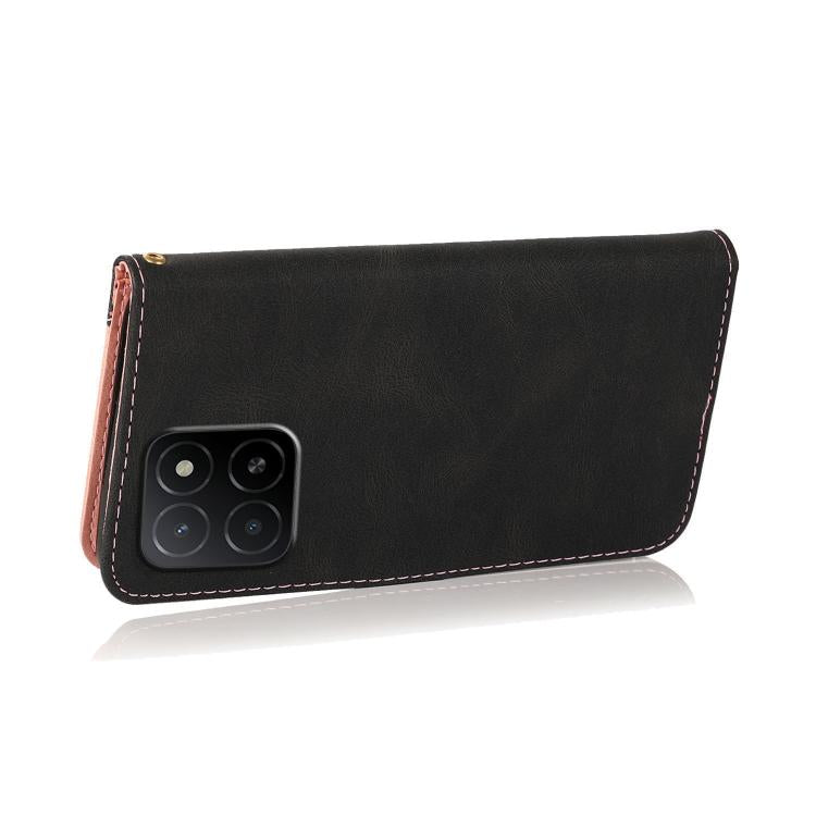 For Honor X5b Plus Dual-color Stitching Leather Phone Case