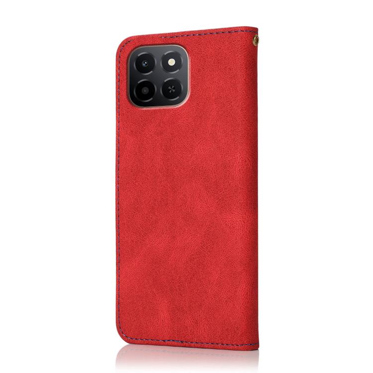 For Honor X6c 4G Dual-color Stitching Leather Phone Case