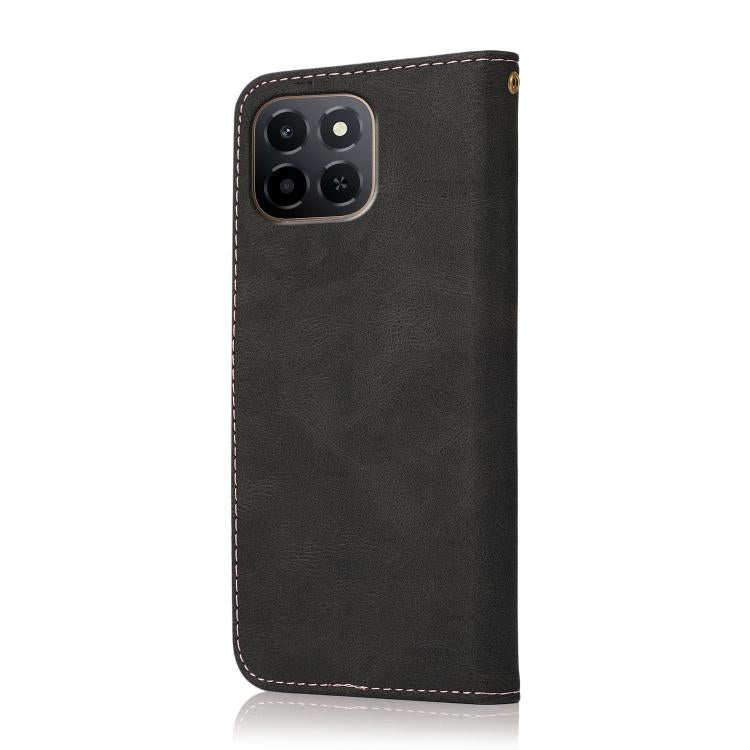 For Honor X6c 4G Dual-color Stitching Leather Phone Case