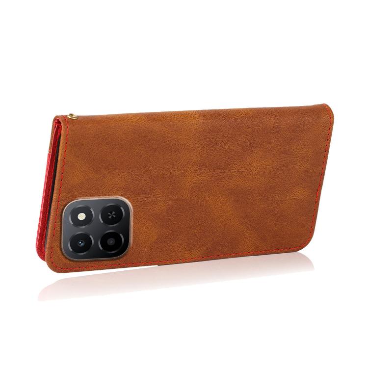For Honor X6c 4G Dual-color Stitching Leather Phone Case