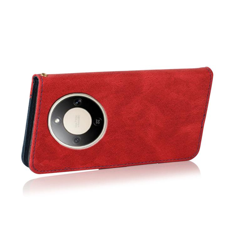 For Honor X9d 5G Dual-color Stitching Leather Phone Case