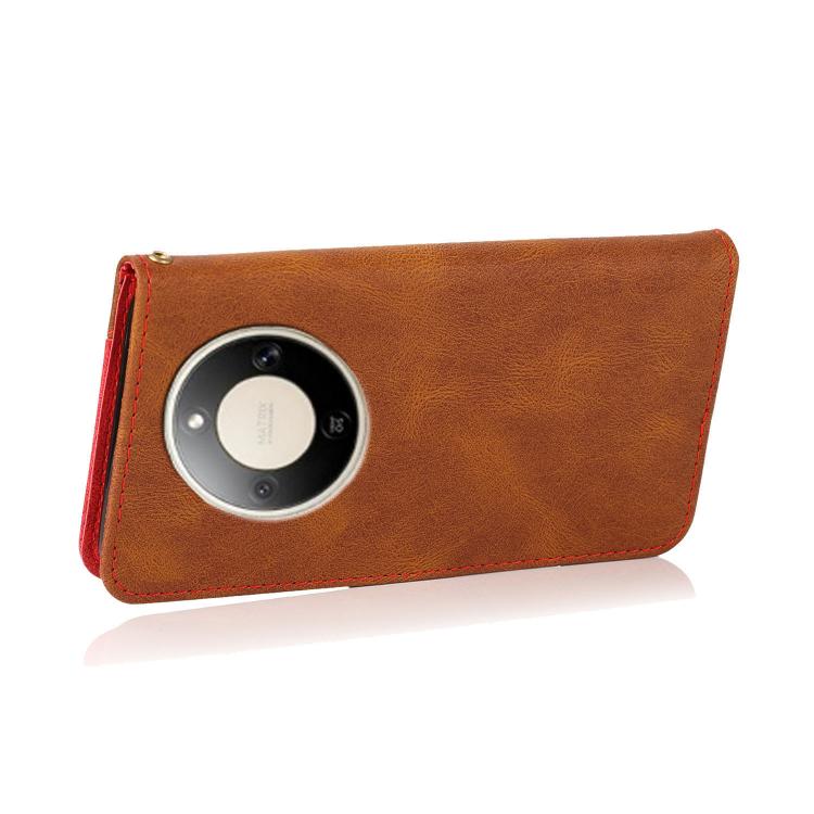 For Honor X9d 5G Dual-color Stitching Leather Phone Case