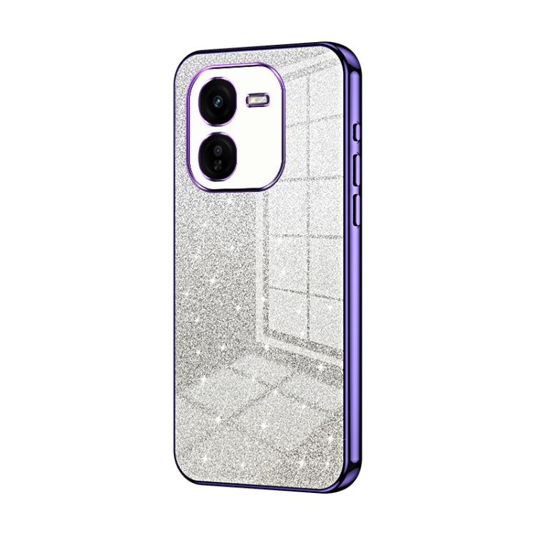 For vivo iQOO Z9x Gradient Glitter Powder Electroplated Phone Case