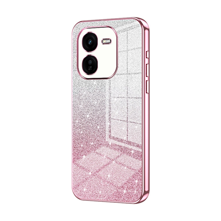 For vivo iQOO Z9x Gradient Glitter Powder Electroplated Phone Case