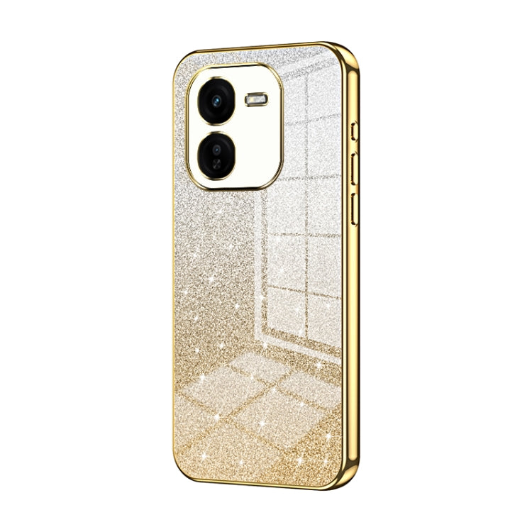 For vivo iQOO Z9x Gradient Glitter Powder Electroplated Phone Case