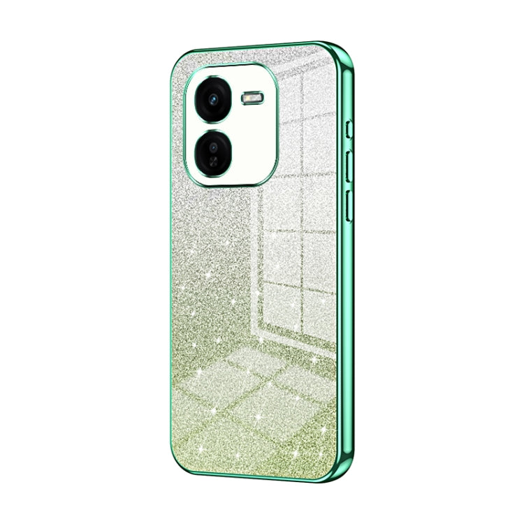 For vivo iQOO Z9x Gradient Glitter Powder Electroplated Phone Case