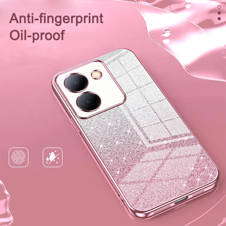 For vivo iQOO Z9x Gradient Glitter Powder Electroplated Phone Case