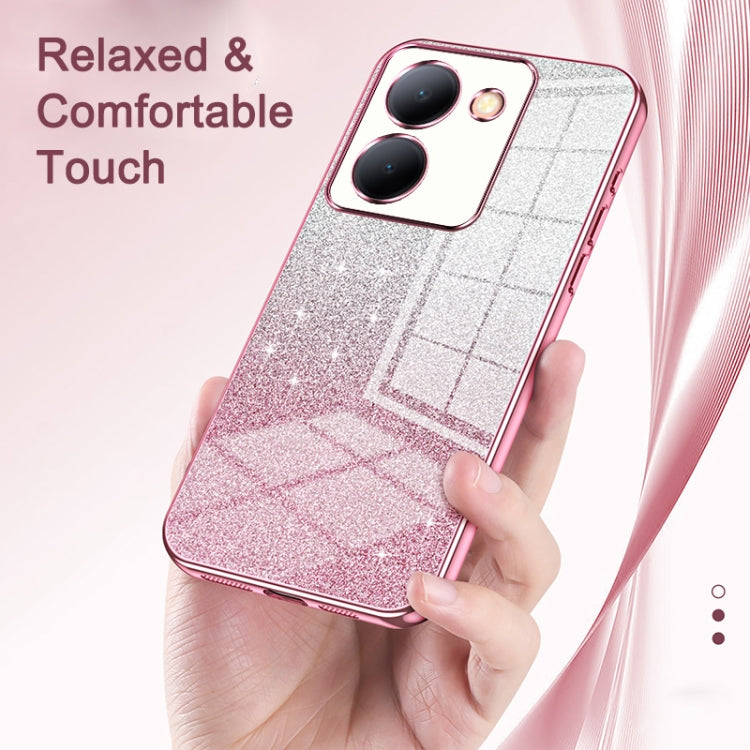 For vivo iQOO Z9x Gradient Glitter Powder Electroplated Phone Case