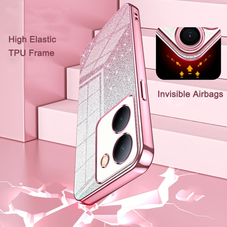 For vivo iQOO Z9x Gradient Glitter Powder Electroplated Phone Case