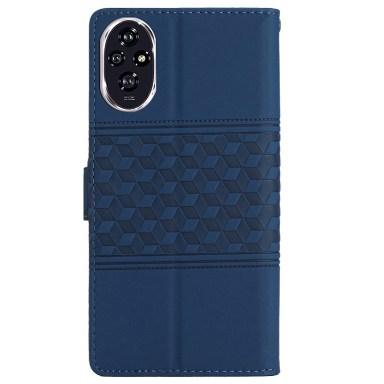 For Honor 200 Pro Diamond Embossed Skin Feel Leather Phone Case