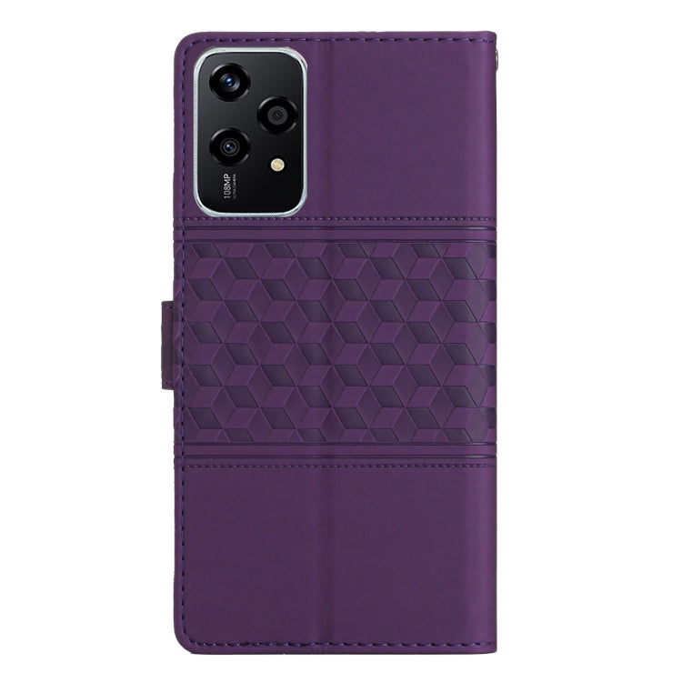 For Honor 200 Lite Global Diamond Embossed Skin Feel Leather Phone Case
