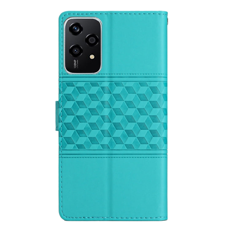 For Honor 200 Lite Global Diamond Embossed Skin Feel Leather Phone Case