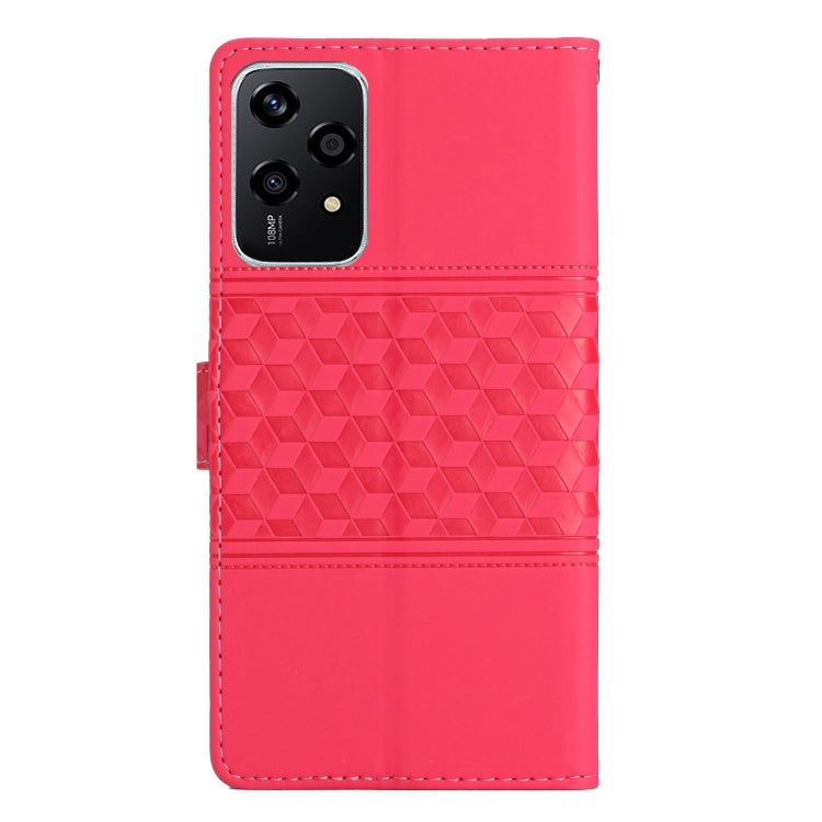 For Honor 200 Lite Global Diamond Embossed Skin Feel Leather Phone Case