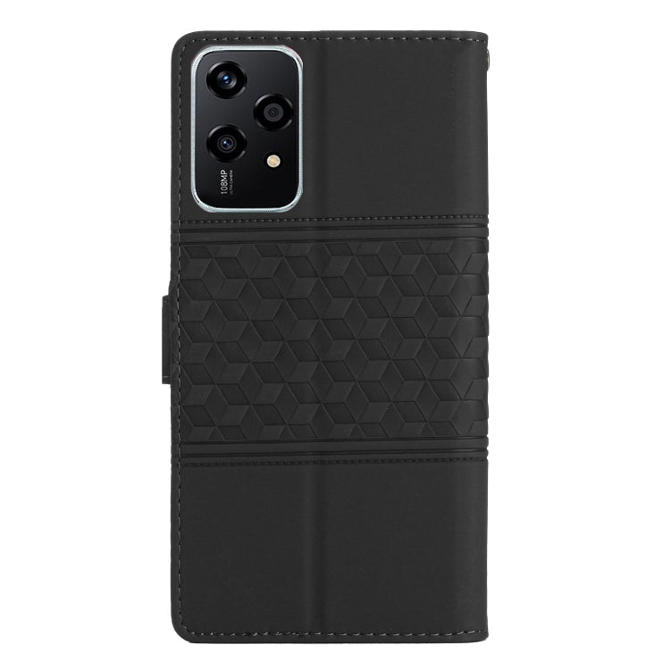 For Honor 200 Lite Global Diamond Embossed Skin Feel Leather Phone Case