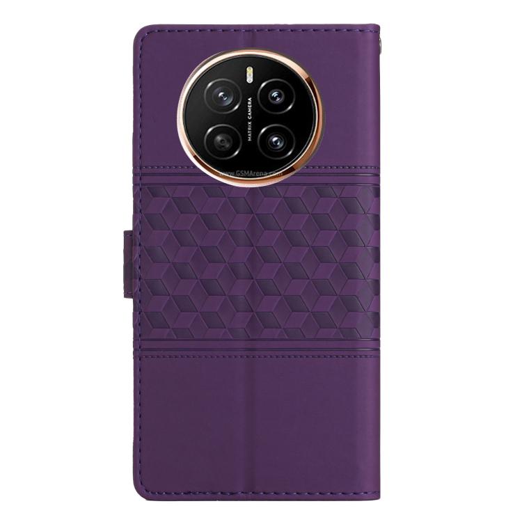 For Honor Magic7 Pro Diamond Embossed Skin Feel Leather Phone Case