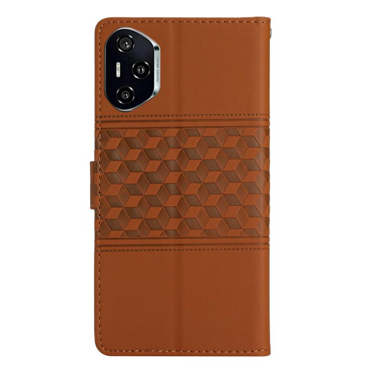 For Honor 400 Pro Global 160.8mm Diamond Embossed Skin Feel Leather Phone Case