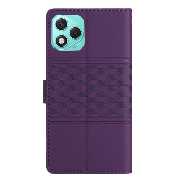 For Honor 400 Lite Global Diamond Embossed Skin Feel Leather Phone Case