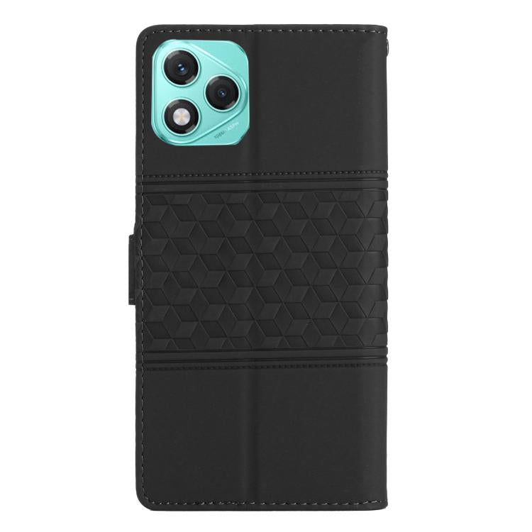 For Honor 400 Lite Global Diamond Embossed Skin Feel Leather Phone Case