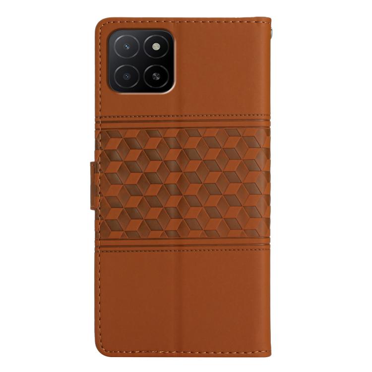 For Honor X5b Diamond Embossed Skin Feel Leather Phone Case
