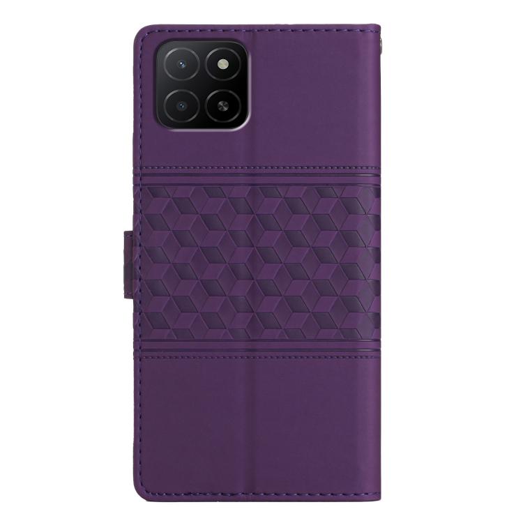 For Honor X5b Plus Diamond Embossed Skin Feel Leather Phone Case