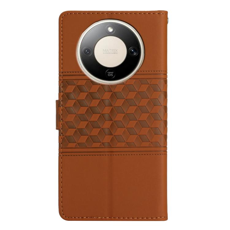 For Honor X9d 5G Diamond Embossed Skin Feel Leather Phone Case