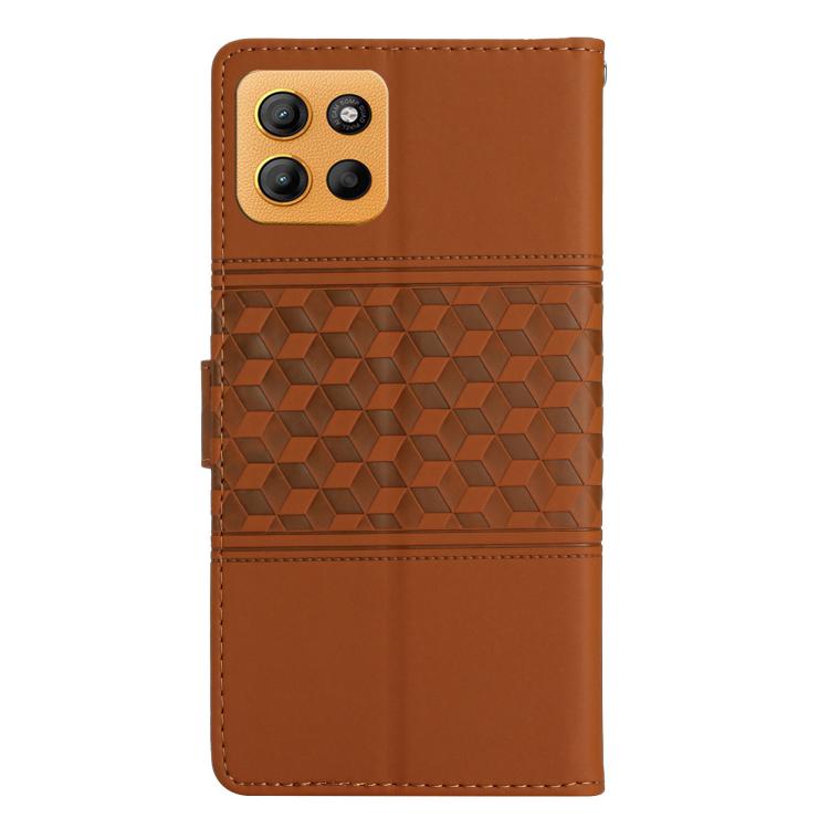 For Motorola Moto G15 Diamond Embossed Skin Feel Leather Phone Case