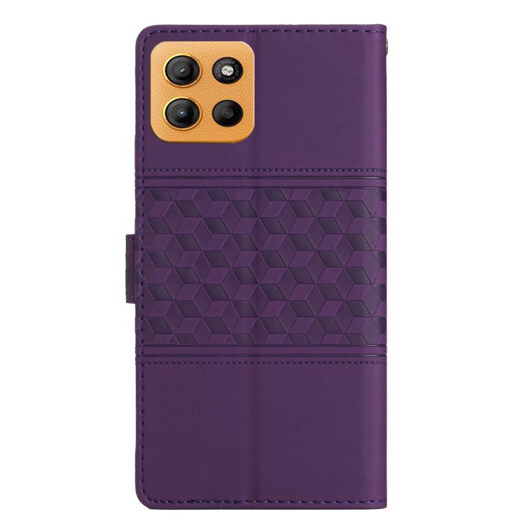 For Motorola Moto G15 Diamond Embossed Skin Feel Leather Phone Case
